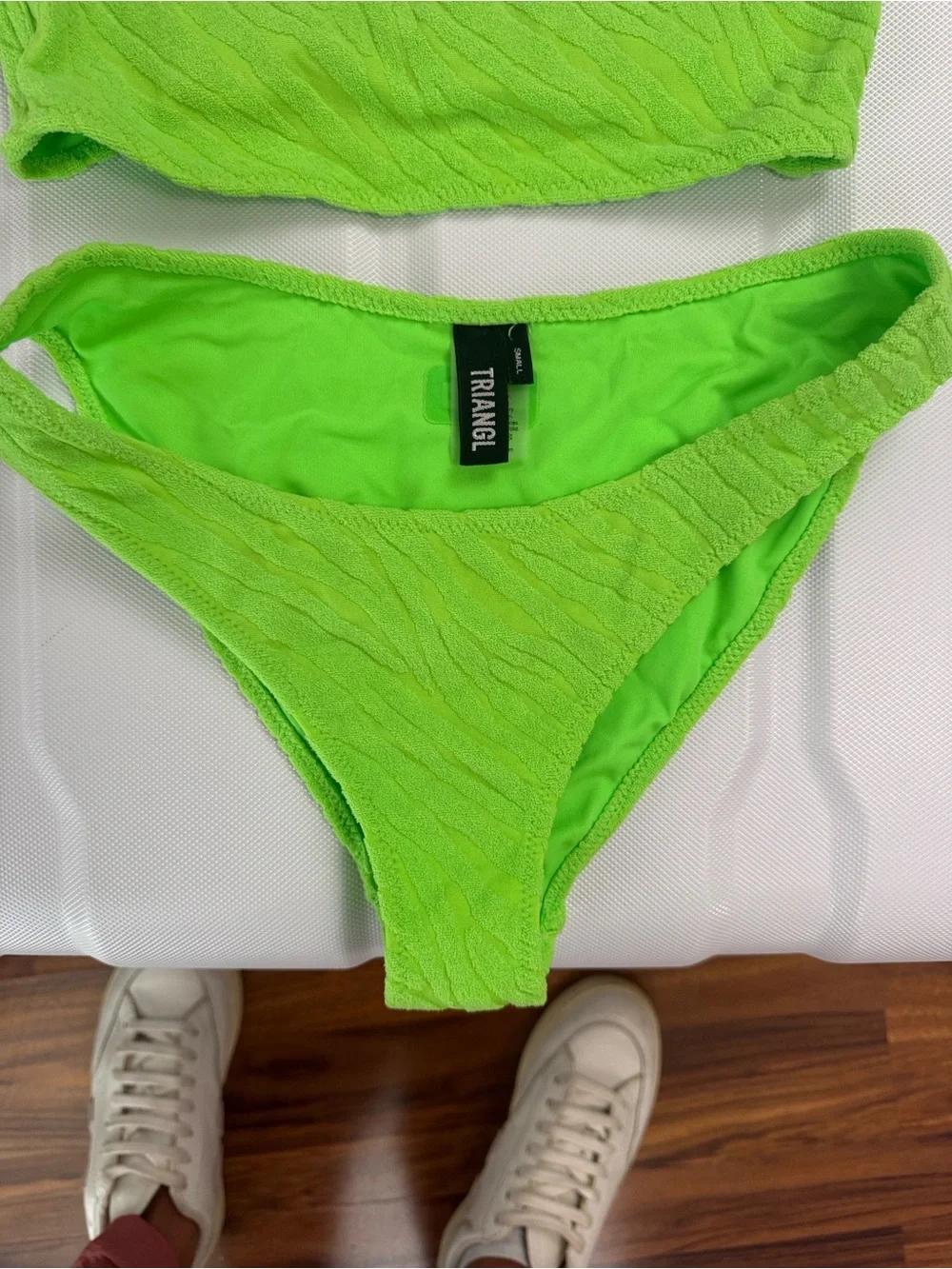 triangl swimwear Neon Lime Ribbed Bikini Set